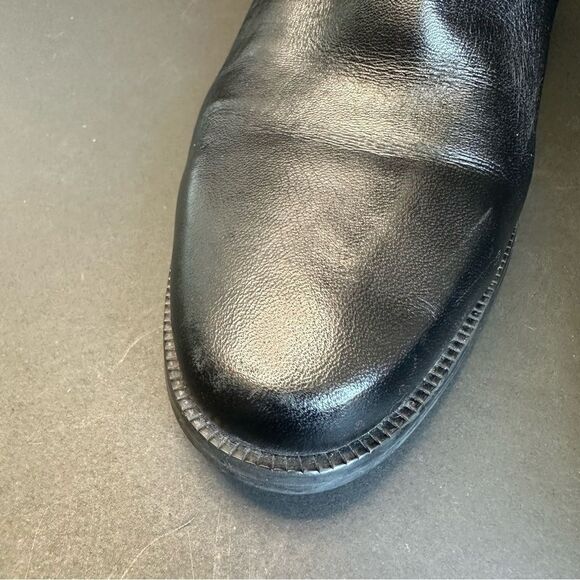 KF Limited Black Leather Roll Down Calf Boots Size 9 - Picture 3 of 7